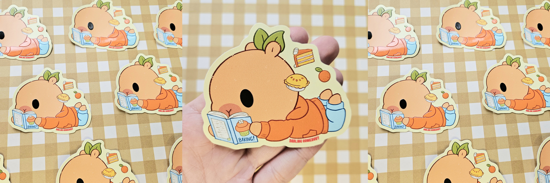 Capybara Reading Sticker - 3D Texture