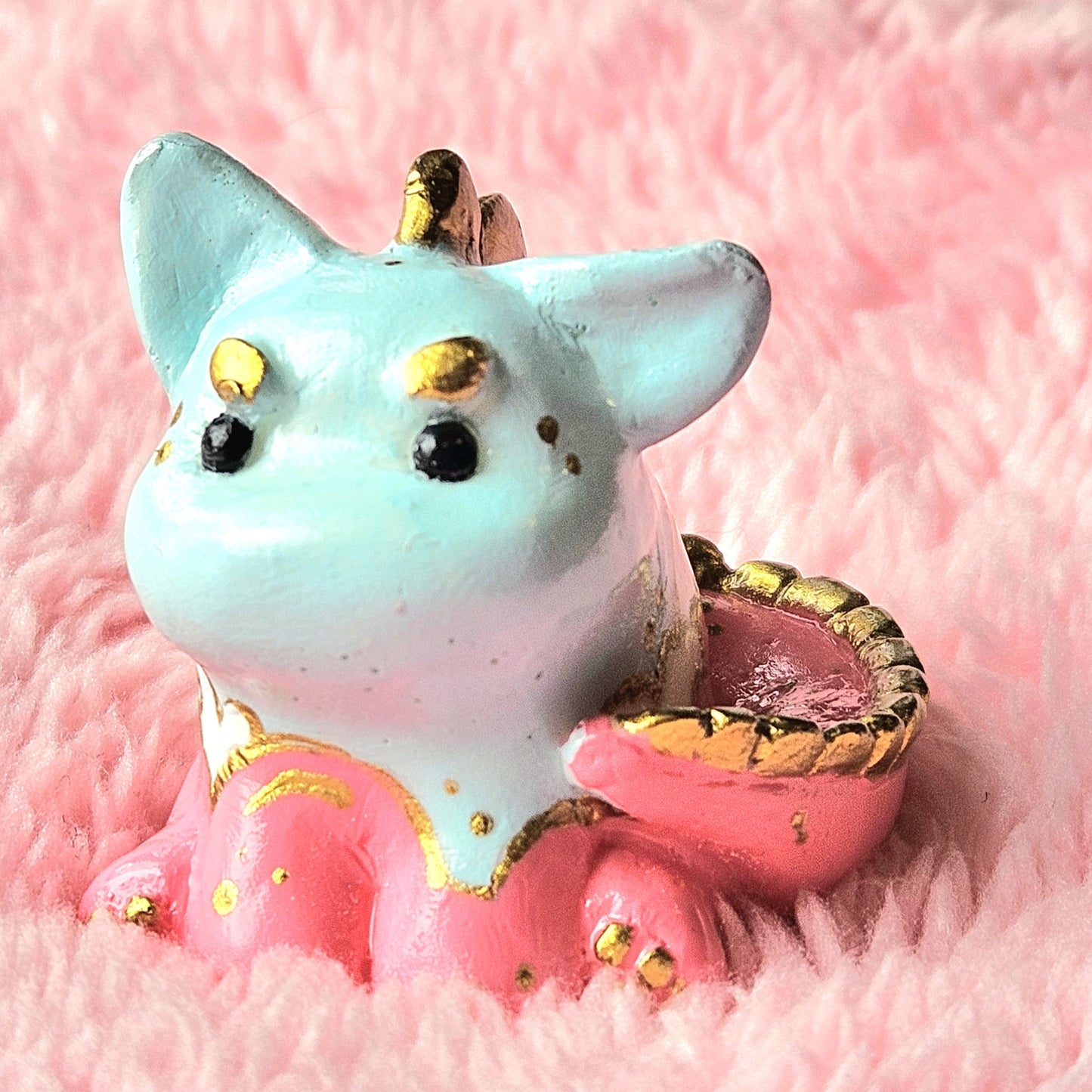 Candy Cloud Dinocat Mini Figure. Handmade.