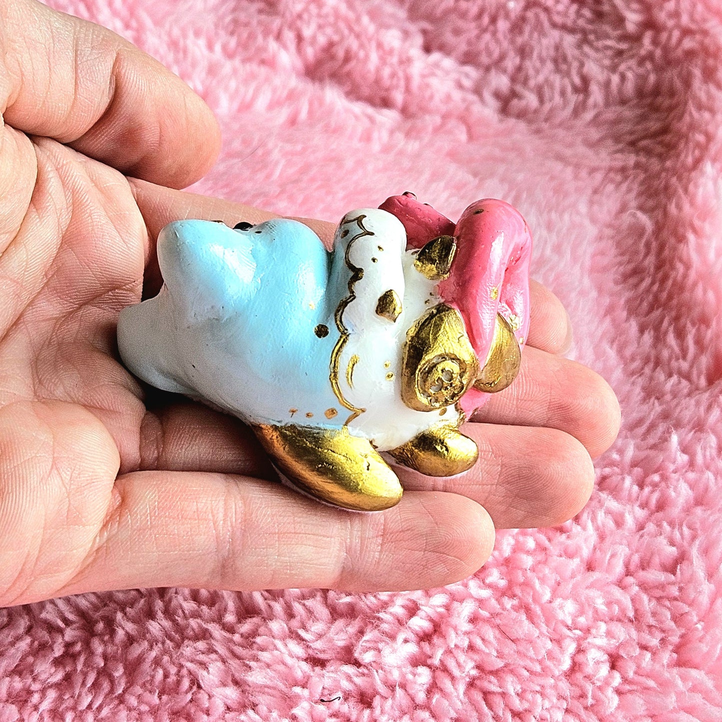 Candy Cloud Mercat Figure. Handmade Resin Art Toy.