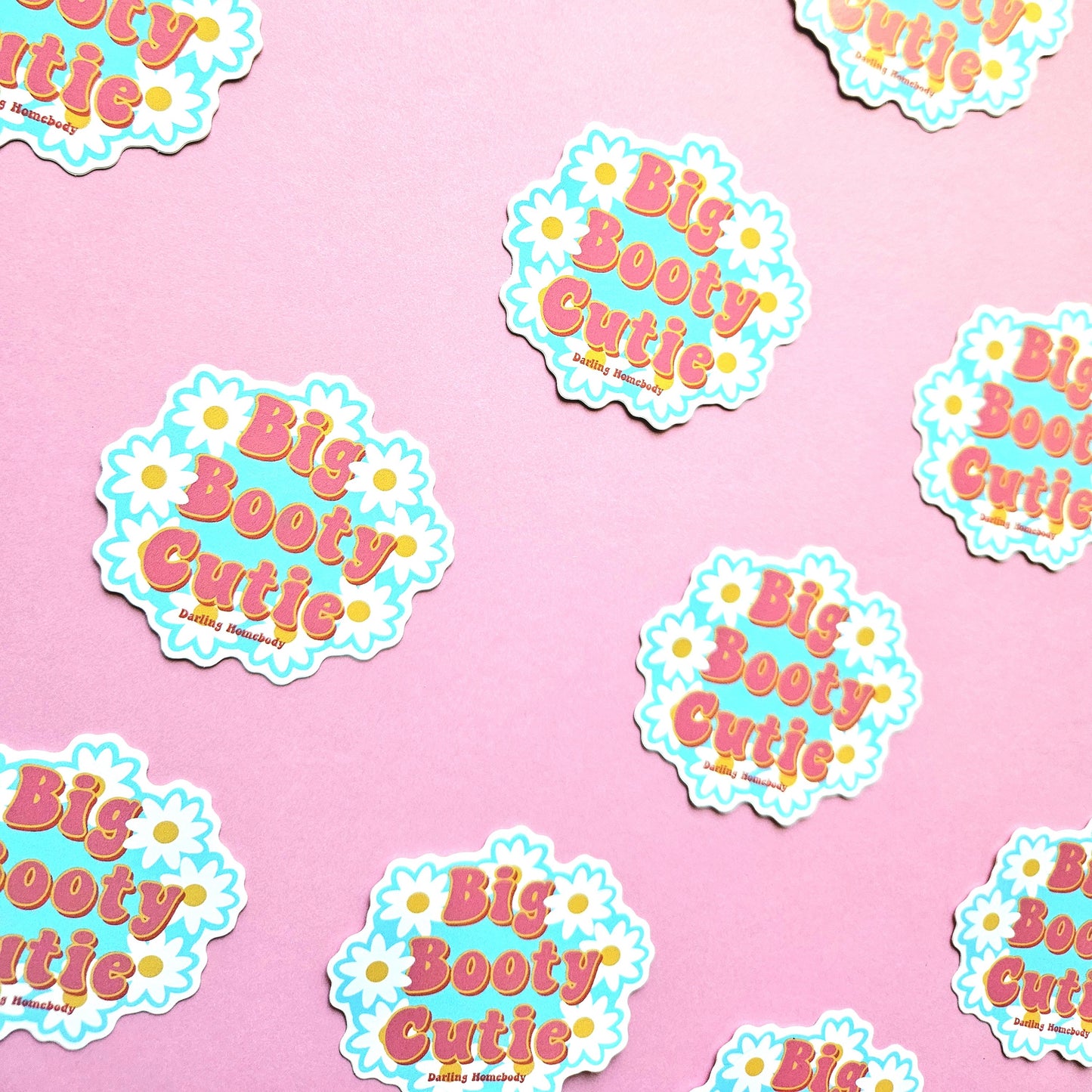 Big Booty Cutie Sticker. Floral Daisie Sticker