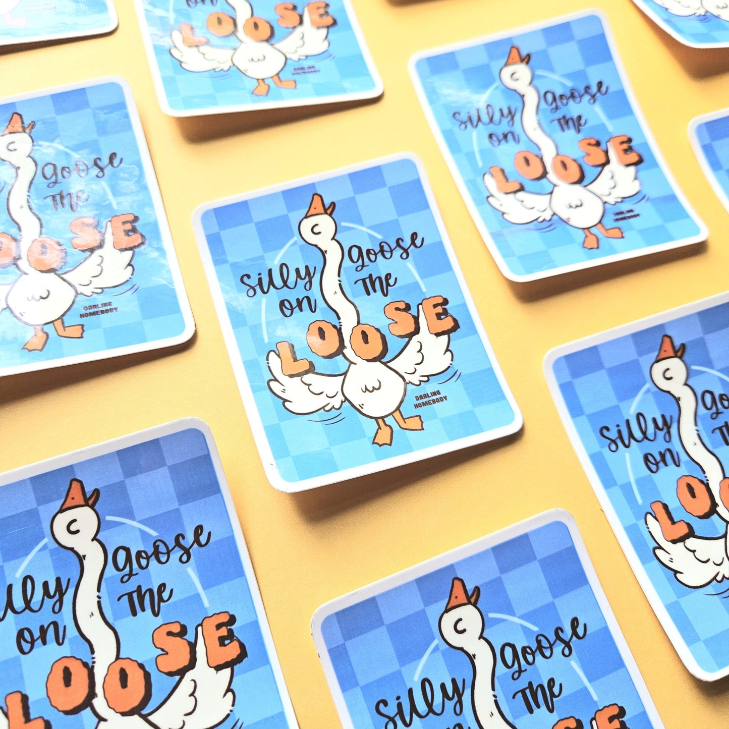 Silly Goose on The Loose Sticker. Glossy Vinyl Decal.