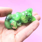 Green Pony Bead Mercat Mini Figure. Handmade.