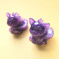 Purple Pony Bead Dinocat Mini Figure. Handmade.