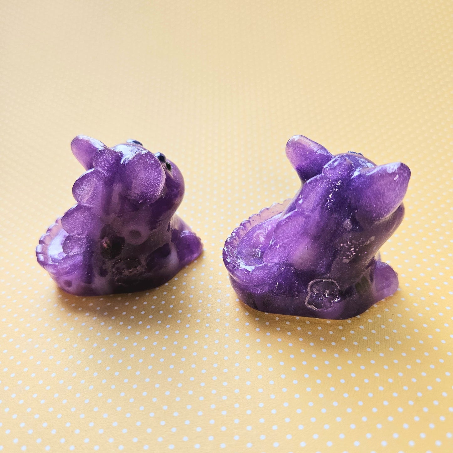 Purple Pony Bead Dinocat Mini Figure. Handmade.