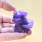 Purple Pony Bead Dinocat Mini Figure. Handmade.