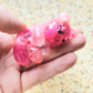 Pink Pony Bead Mercat Mini Figure. Handmade.