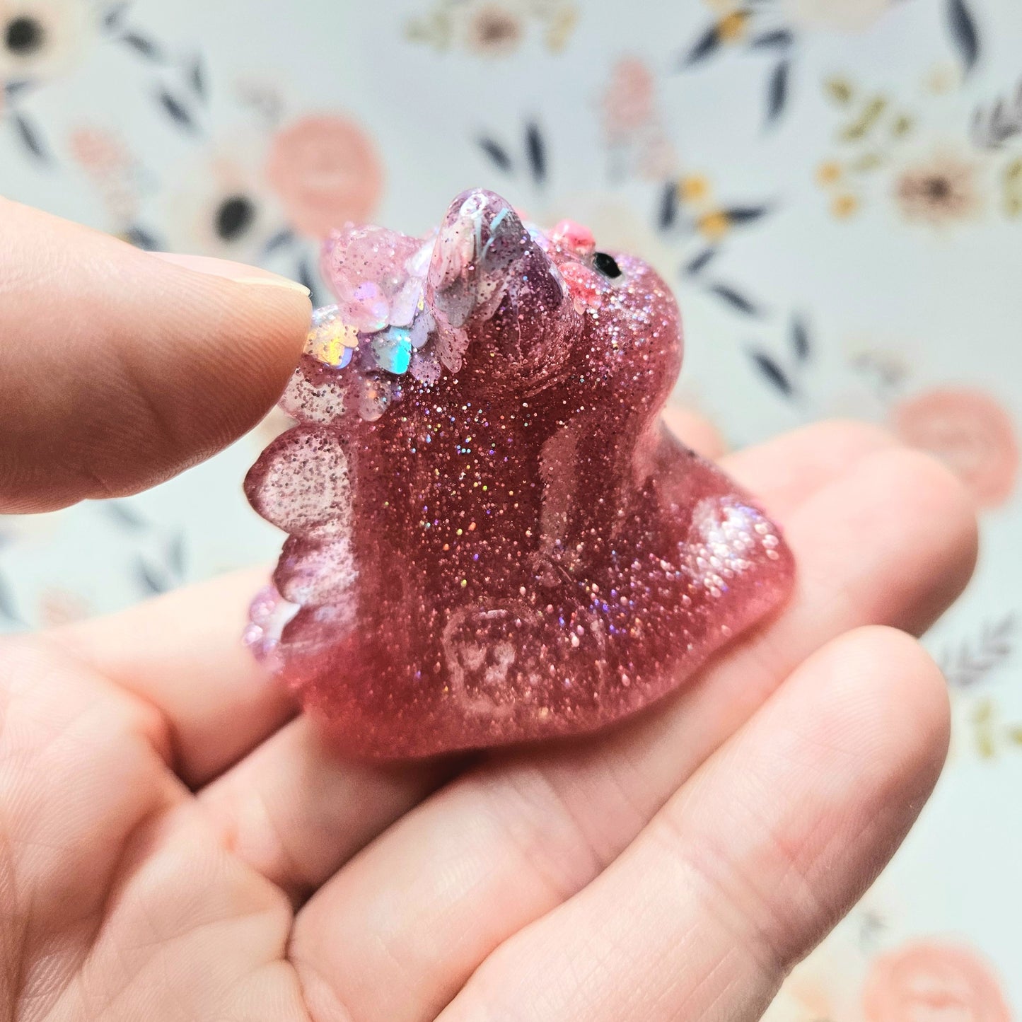 Flutter Shy Dinocat Mini Figure. Handmade.