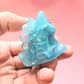 Glacier Dinocat Mini Figure. Handmade. Iridescent Blue.