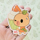 Capybara Cupcake 2024 Limited Edition Sticker. Raised Texture Effect.