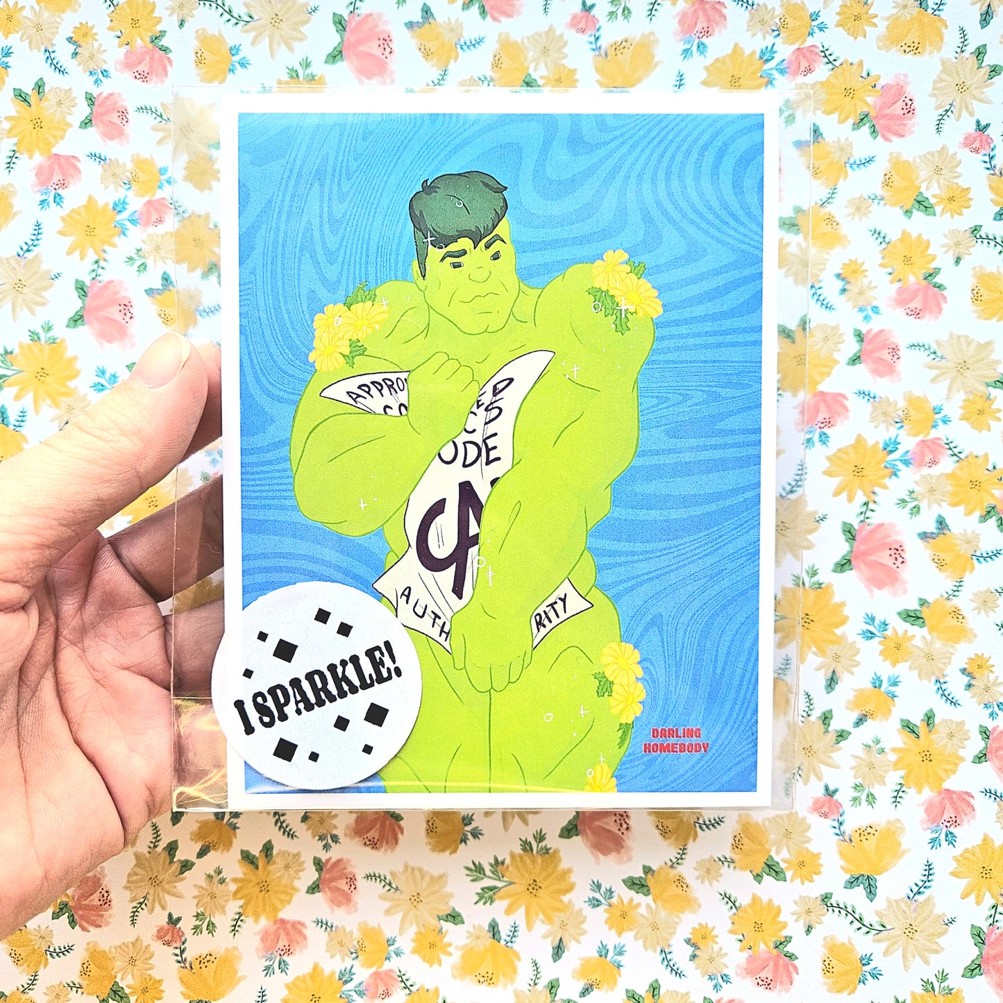 "Bulk" Postcard Print. It Sparkles! Super Swap Series Mini Print.