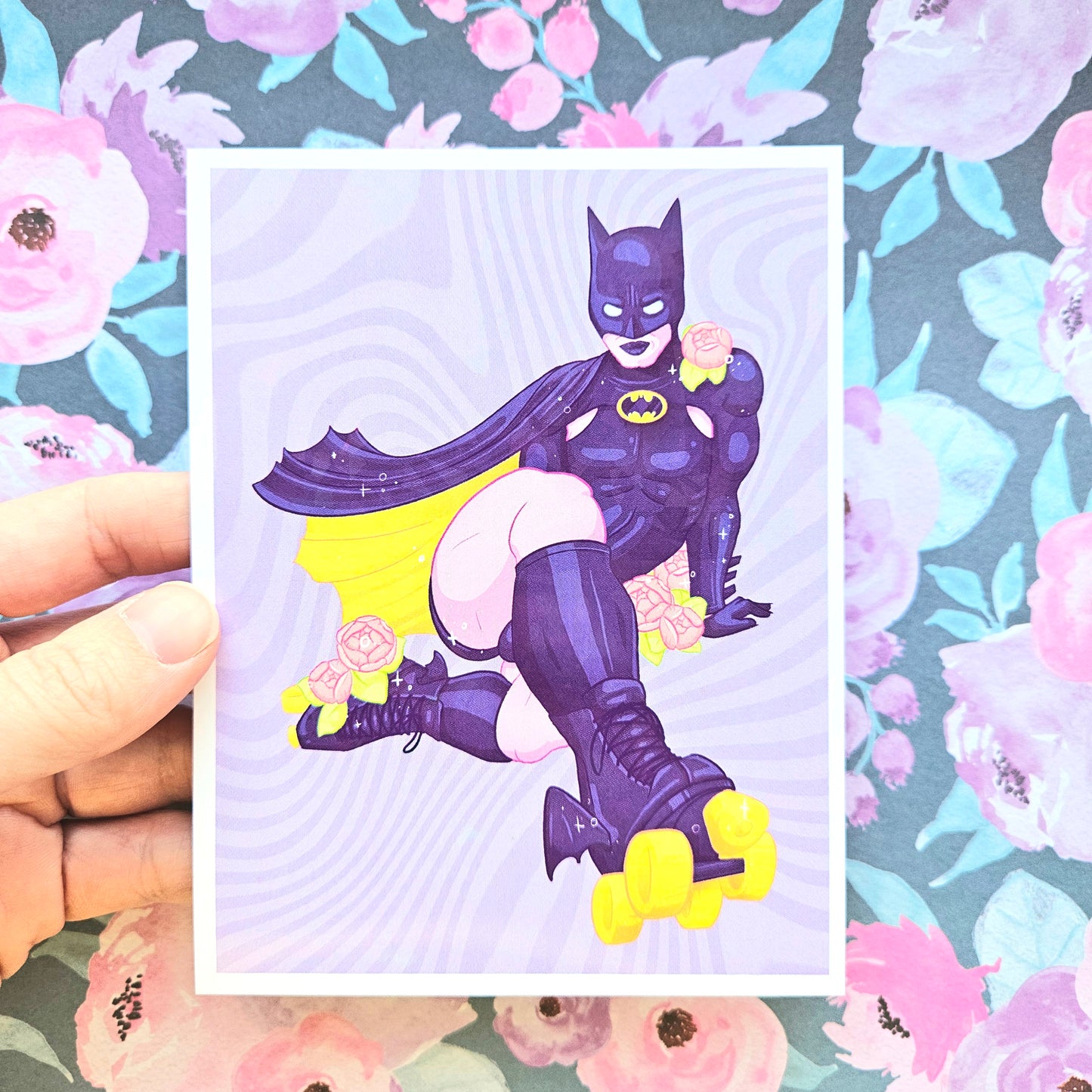 "Catman" Postcard Print. It Sparkles! Super Swap Series Mini Print.