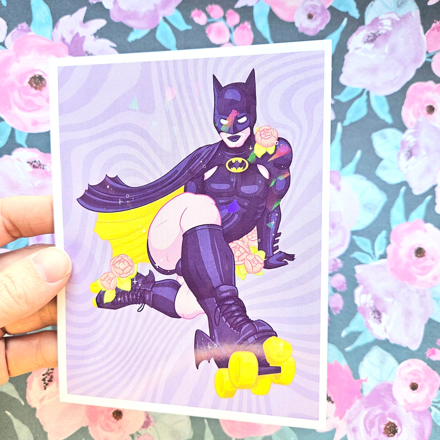 "Catman" Postcard Print. It Sparkles! Super Swap Series Mini Print.