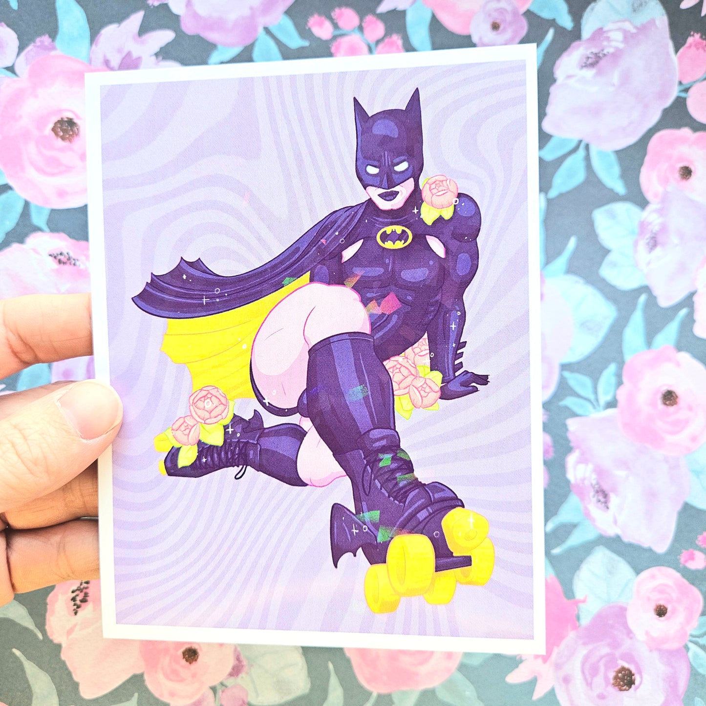 "Catman" Postcard Print. It Sparkles! Super Swap Series Mini Print.