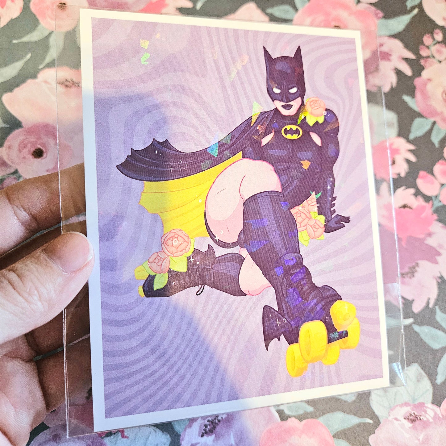 "Catman" Postcard Print. It Sparkles! Super Swap Series Mini Print.